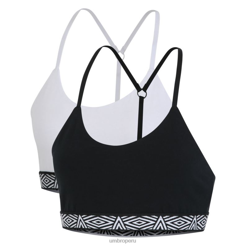Pack de 2 tops de sujetador con tiras para mujer Core mujer ropa 64RRH540 Umbro blanco negro
