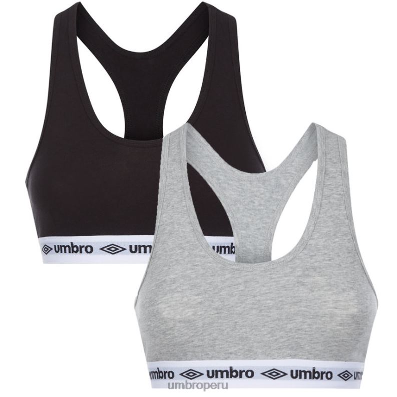 paquete de 2 sujetadores básicos mujer ropa 64RRH557 Umbro negro/gris m