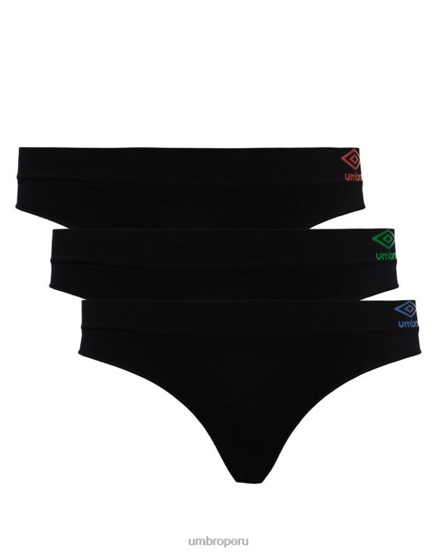 tanga sin costuras beth (paquete de 3) mujer ropa 64RRH546 Umbro negro