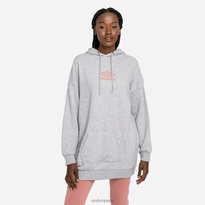 capucha extragrande con diamantes oh mujer ropa 64RRH440 Umbro gris jaspeado/roseta