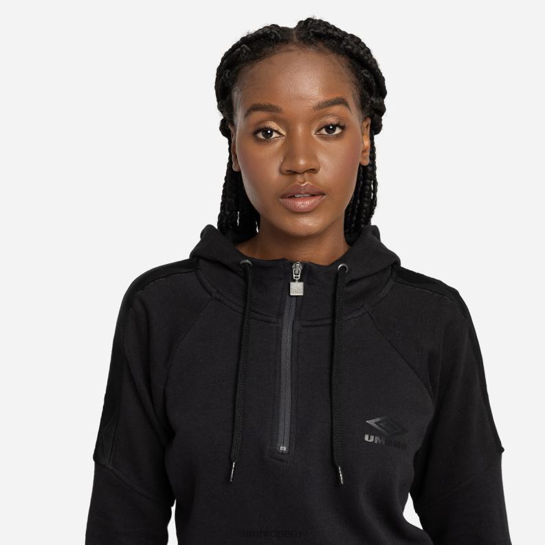 capucha oh con cremallera de 1/2 y cinta de diamantes mujer ropa 64RRH438 Umbro negro