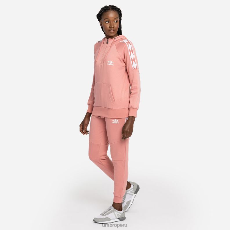 capucha oh con cremallera de 1/2 y cinta de diamantes mujer ropa 64RRH439 Umbro roseta/blanco