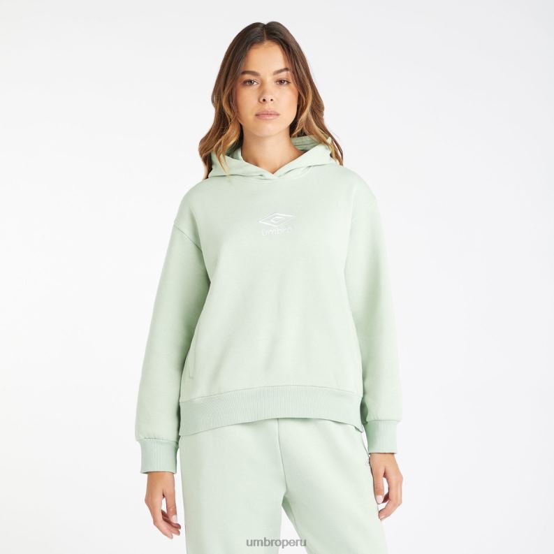 sudadera con capucha central mujer ropa 64RRH428 Umbro verde sutil/blanco