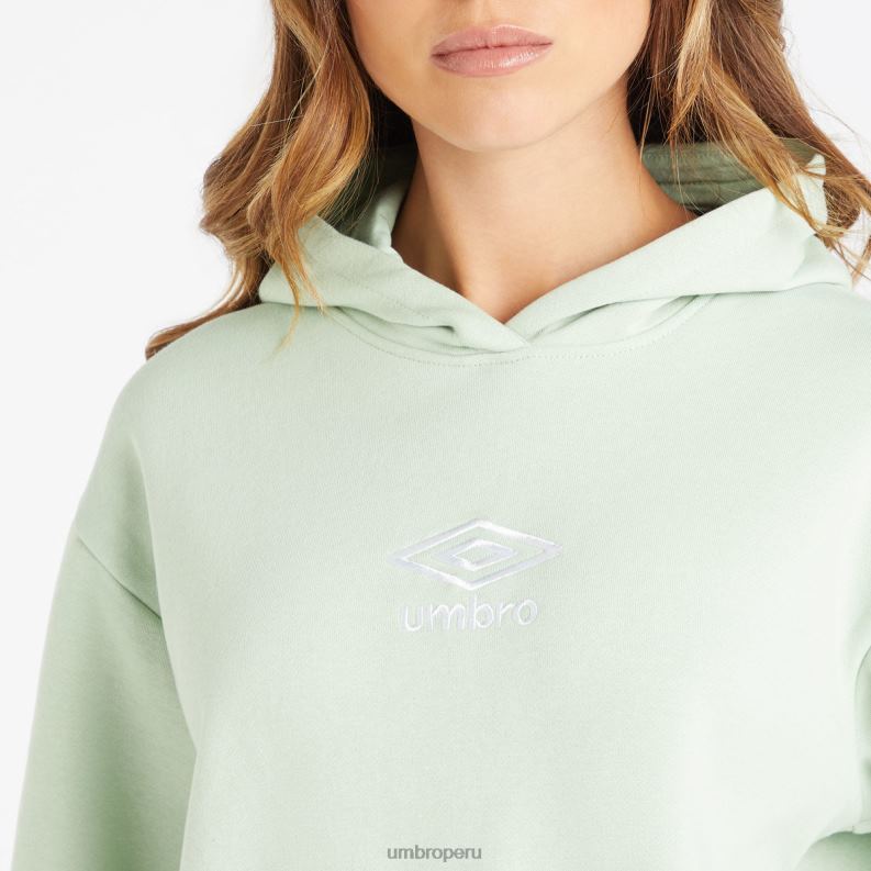 sudadera con capucha central mujer ropa 64RRH428 Umbro verde sutil/blanco