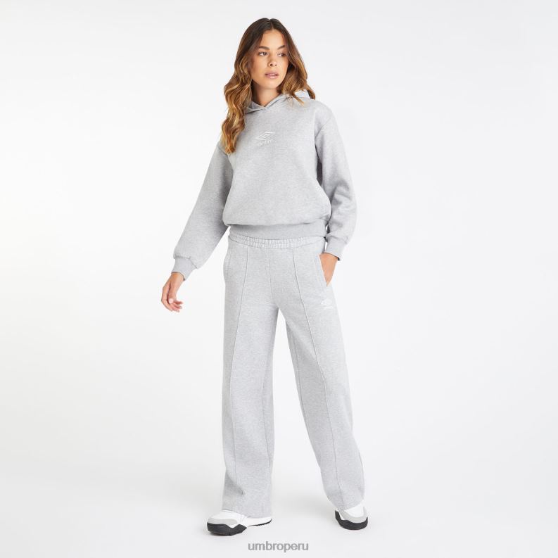 sudadera con capucha central mujer ropa 64RRH429 Umbro gris jaspeado/blanco