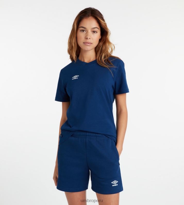 camiseta club de ocio mujer ropa 64RRH401 Umbro dos azul marino/blanco