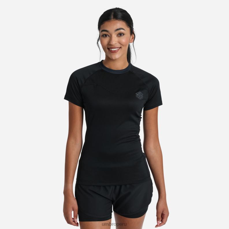 camiseta de poliéster estampada de entrenamiento profesional mujer ropa 64RRH397 Umbro negro