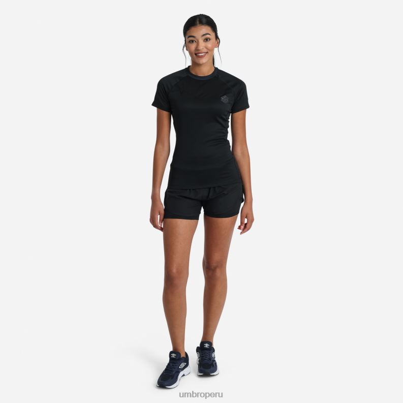 camiseta de poliéster estampada de entrenamiento profesional mujer ropa 64RRH397 Umbro negro