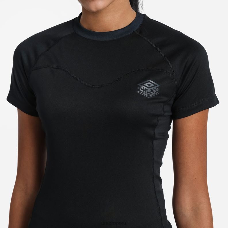 camiseta de poliéster estampada de entrenamiento profesional mujer ropa 64RRH397 Umbro negro