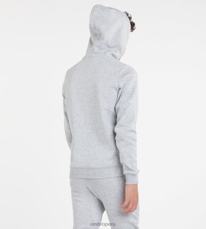 club ocio zt sudadera con capucha junior niños ropa 64RRH614 Umbro gris jaspeado/blanco