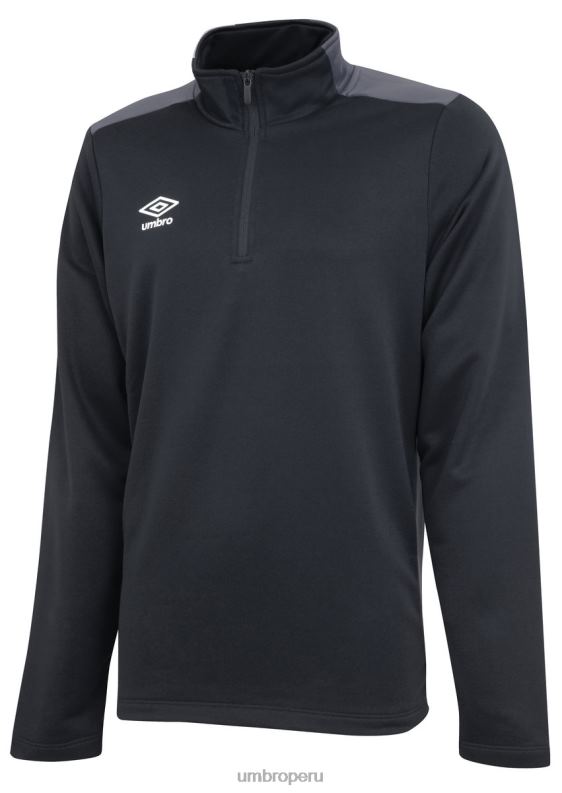 top con media cremallera junior niños ropa 64RRH603 Umbro negro/carbono